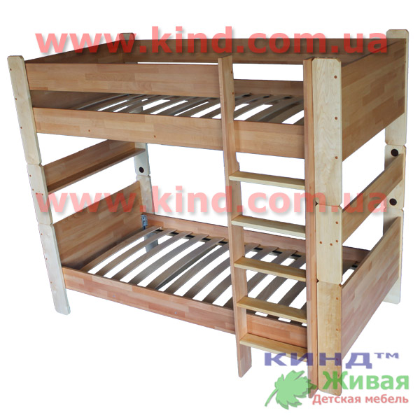 Двухъярусные кровати для детей из натурального дерева